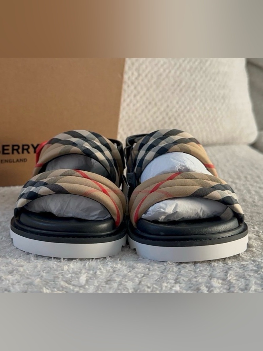 Burberry Brewster Quilted Vintage Check Sport Sandals